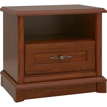 Noční stolek Noční stolek Kent - Black Red White - BRW Kaštan 57x53 cm