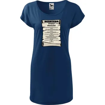 Dámské tričko DOBRÝ TRIKO Dámské tričko/šaty Pivní přikázání Velikost: S, Barva: Půlnoční modrá