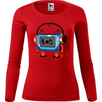 Dámské tričko DOBRÝ TRIKO Dámské bavlněné triko Walkman Velikost: XL, Barva: Červená