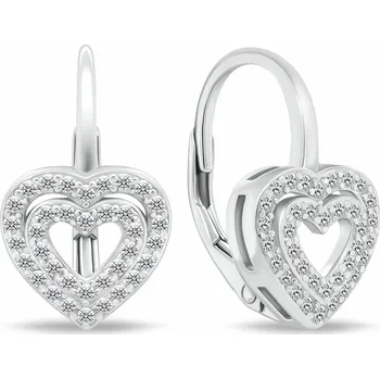 Náušnice Brilio Silver Půvabné stříbrné náušnice srdíčka EA111W + 2 měsíce na vrácení zboží