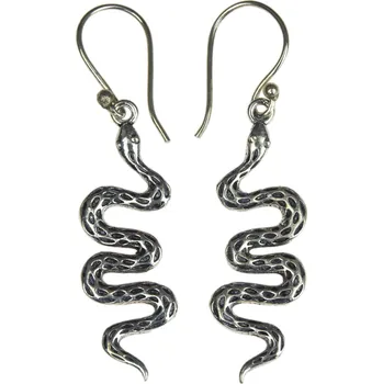 Náušnice SANU BABU Náušnice, postříbřeno (10µm) hadi, délka 56mm