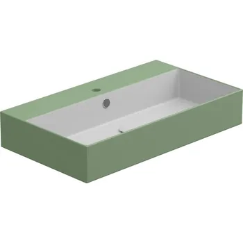 Umyvadlo Zenith BW 80 hranaté, keramické, dvoubarevné, 80x46 cm, ZELAVBW80BI000031