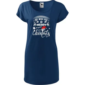 Dámské šaty DOBRÝ TRIKO Dámské tričko/šaty We wish you Velikost: XL, Barva: Půlnoční modrá