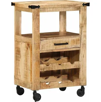 Servírovací stolek vidaXL Kuchyňský vozík Hnědá 55 x 40 x 80 cm Masivní mangové dřevo