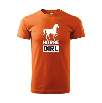 Pánská móda Tričko s potiskem Horse girl: oranžové XL