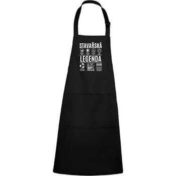 Kuchyňská zástěra DOBRÝ TRIKO Zástěra s potiskem Stavařská legenda Barva: Černá