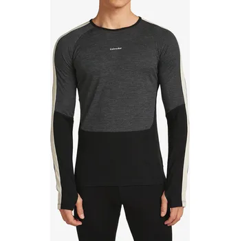 Funkční mikina Icebreaker Merino 200 Oasis+ LS Crewe - black/jet hthr/undyed/cb
