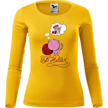 Dámské oblečení DOBRÝ TRIKO Dámské bavlněné triko Kočičí sen Velikost: L, Barva: Žlutá