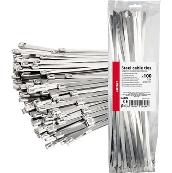 Stahovací páska Nerezové sťahovacie pásky 7,9x400mm 100 ks AMiO-04326