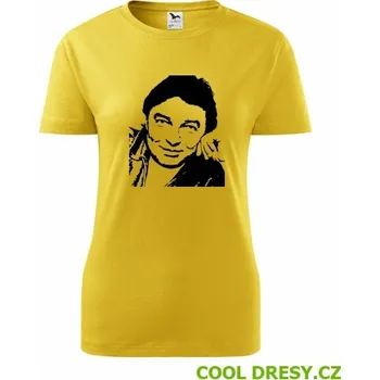 Dámské tričko Karel Gott - Barva: žlutá, Velikost M