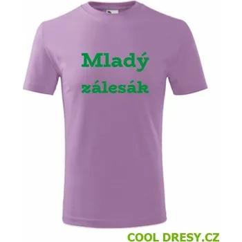 Dětské tričko Mladý zálesák - Barva: fialová, Velikost 10let