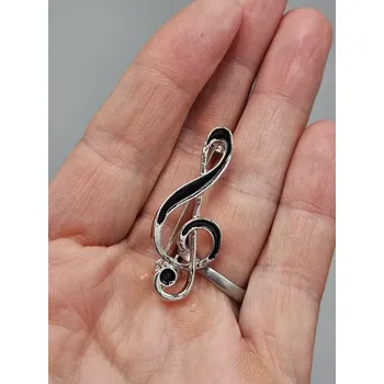 Brož Houslový klíč - brož stříbrný