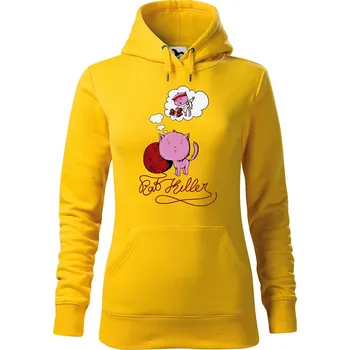 Dámské oblečení DOBRÝ TRIKO Dámská mikina s potiskem Kočičí sen Velikost dámské mikiny: L, Barva: Žlutá