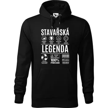 Pánská mikina DOBRÝ TRIKO Pánská mikina s potiskem Stavařská legenda Velikost pánské mikiny: 5XL, Barva: Černá