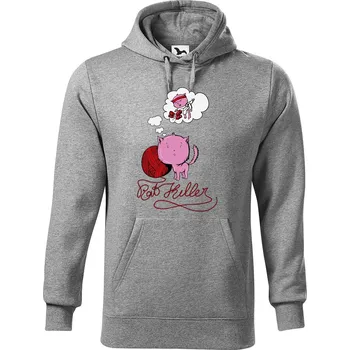 Pánská mikina DOBRÝ TRIKO Pánská mikina s potiskem Kočičí sen Velikost pánské mikiny: 4XL, Barva: Tmavě šedý melír