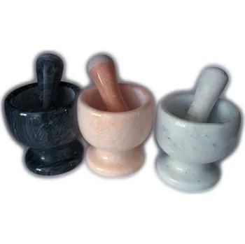 Kuchyňský mlýnek Smartcook - Hmoždíř mramorový 12x12,5 cm - šedo/bílá - drobné poškození, bez paličky