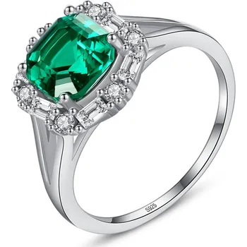 Prsten Stříbrný prsten se zeleným a čirými zirkony - Meucci SYR050 Velikost: 54