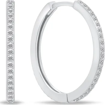 Módní doplněk Brilio Silver Třpytivé stříbrné náušnice kruhy EA159W 2,2 cm + 2 měsíce na vrácení zboží