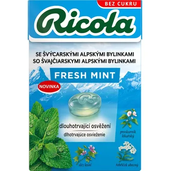 Bonbon Ricola Fresh Mint bez cukru 40 g