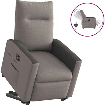 Křeslo Elektrické zvedací polohovací křeslo taupe textil Hnědošedá3324071