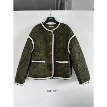 Dámské šaty Prošívaná bunda/sako YM1016 Unika Paris barva: zelená-khaki, velikost: S/M