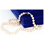 Náhrdelník zlatý Perla sladkovodní růžová - délka 40cm