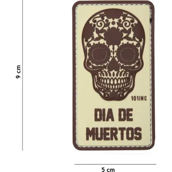 Nášivka 101 Inc. Company Nášivka na suchý zip Dia de Muertos (plast 3D) - beige (101 INC)