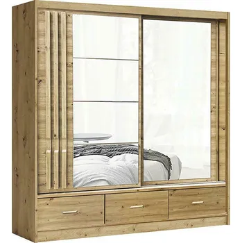 Šatní skříň Šatní skříň CANADA CA-3 | 200 cm | se zrcadlem | artisan