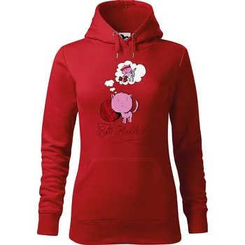 Dámská mikina DOBRÝ TRIKO Dámská mikina s potiskem Kočičí sen Velikost dámské mikiny: M, Barva: Červená