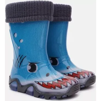 Chlapecká obuv Dětské zateplené holínky Demar Stormer Lux Print 0032 AR žralok