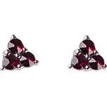 stříbrné náušnice s českým granátem (6370365) povrchová úprava: rhodiované