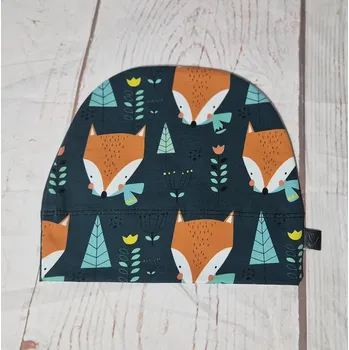 Kojenecká čepice Yháček Rostoucí čepička Yháček, Liščí hlavy na petrolejové Velikost:: M