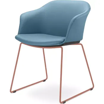 Jednací židle Konferenční křeslo Wave 033-Q-N13 (drátěná kostra cihlově červená PANTONE 17-1532 TCX, celočalouněný