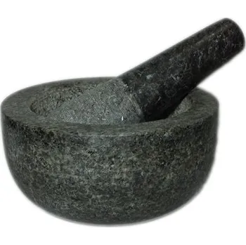 Kuchyňský mlýnek Jade temple - Hmoždíř kamenný s paličkou 15,5 cm - drobné poškození (Žulový hmoždíř)