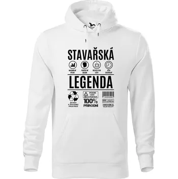 Pánská mikina DOBRÝ TRIKO Pánská mikina s potiskem Stavařská legenda Velikost pánské mikiny: S, Barva: Bílá