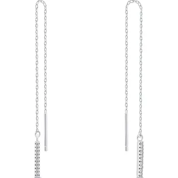 Náušnice Brilio Silver Dlouhé řetízkové náušnice se zirkony EA1007W + 2 měsíce na vrácení zboží