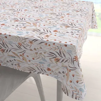ubrus Velký dekorační čtvercový ubrus Leona LN-163 Podzimní větvičky na bílém 220x220 cm