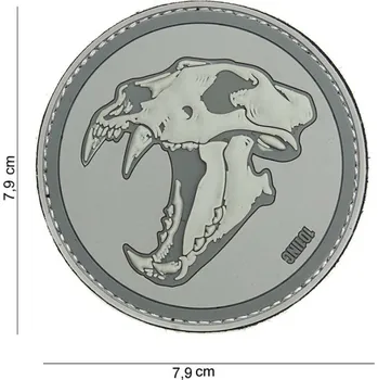Nášivka 101 Inc. Company Nášivka na suchý zip Sabertooth tiger (plast 3D) - grey (101 INC)