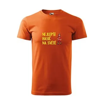 Pánské tričko Tričko s potiskem Nejlepší hasič na světě: oranžové 3XL