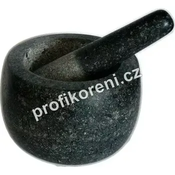 Kuchyňský mlýnek Jade temple - Hmoždíř kamenný s paličkou 14 cm x V 10 cm - drobné poškození (Žulový hmoždíř)