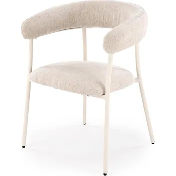 Jídelní židle Jídelní křeslo REIMU — kov, látka, světle béžová