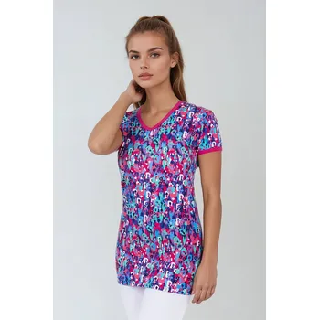 Zdravotnický oděv 2P SERVIS Triko dámské Vito Rio Modrá/Růžová 3XL