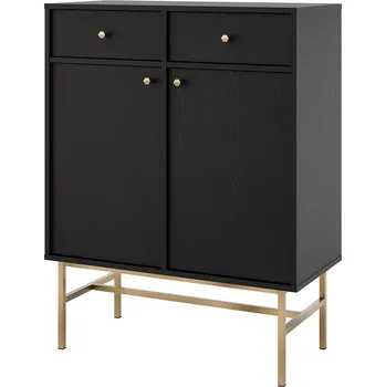 Komoda TOKYO 3 c | komoda 826 | 83,6 cm | černá grafit/zlatá