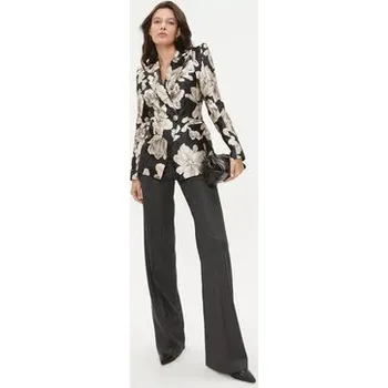 Dámské kalhoty Babylon Kalhoty z materiálu T_S00535 Šedá Wide Leg 42