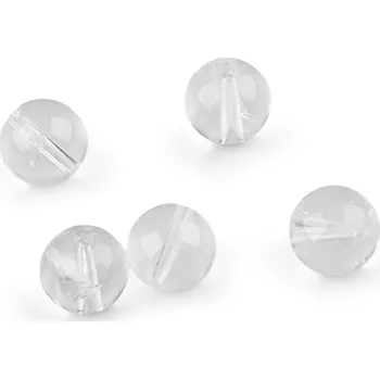 Korálek Křišťál, minerální korálky Ø10 mm, barva křišťál