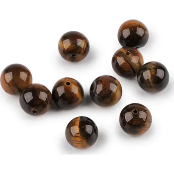 Korálek Tygří oko, minerální korálky Ø10 mm, barva tygří oko