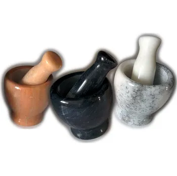 Kuchyňský mlýnek Smartcook - Hmoždíř mramorový 10x11 cm - šedo/bílý - drobné poškození, bez paličky