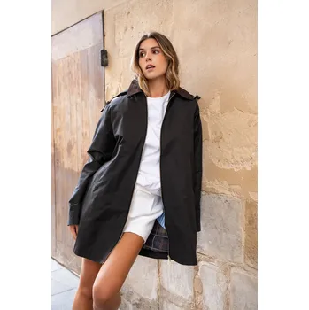 Dámský kabát/bunda s kapucí Laura&Jo 6063 barva: černá, velikost: S