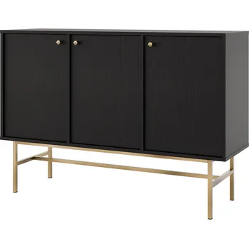 Komoda TOKYO 3 c | komoda 813 | 124,5 cm | černá grafit/zlatá