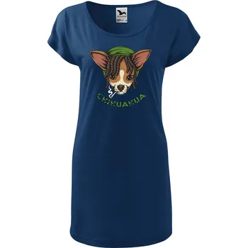 Dámské tričko DOBRÝ TRIKO Dámské tričko/šaty Čivava Velikost: M, Barva: Půlnoční modrá